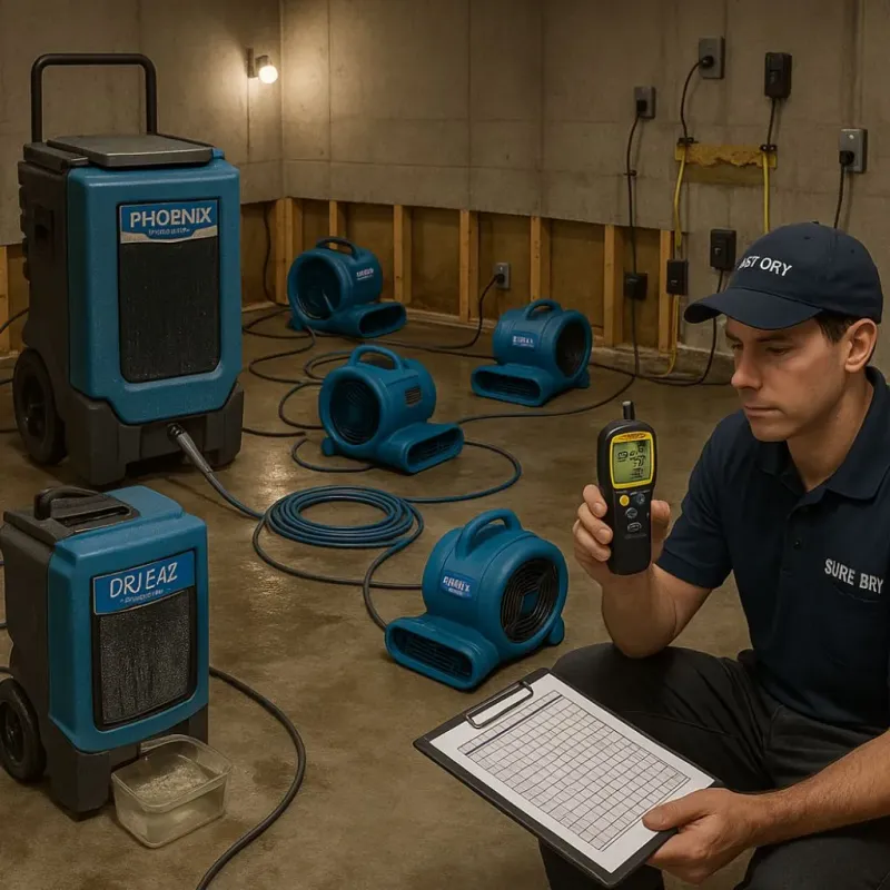 Structural Drying and Dehumidification process in Henry County, IN